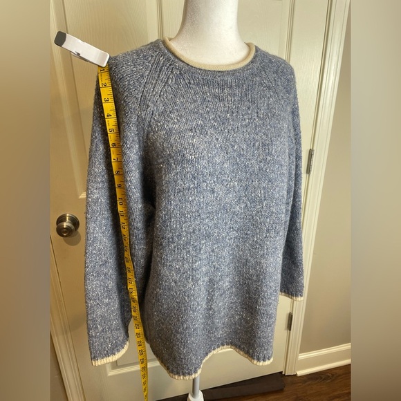 Vintage LL Bean Women's Heather Blue roll neck Sweater XL - Picture 4 of 14